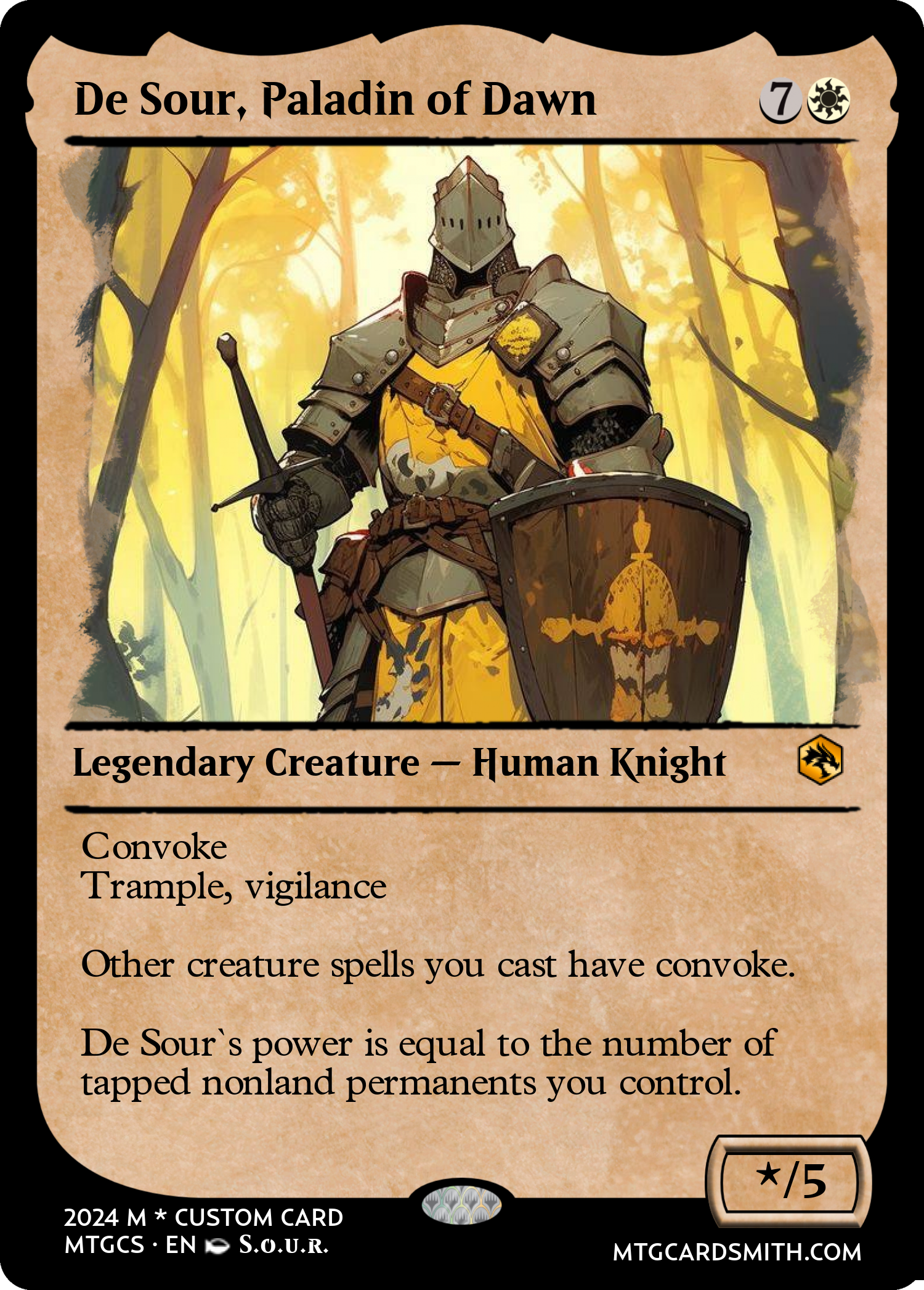 De Sour, Paladin of Dawn