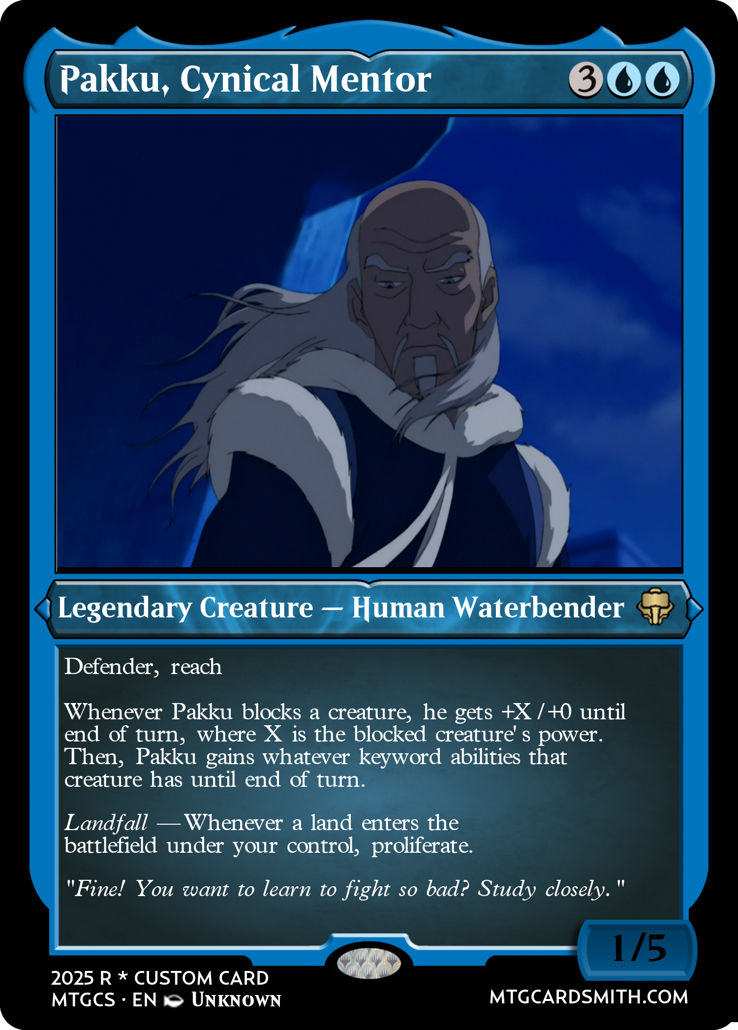 Pakku, Cynical Mentor