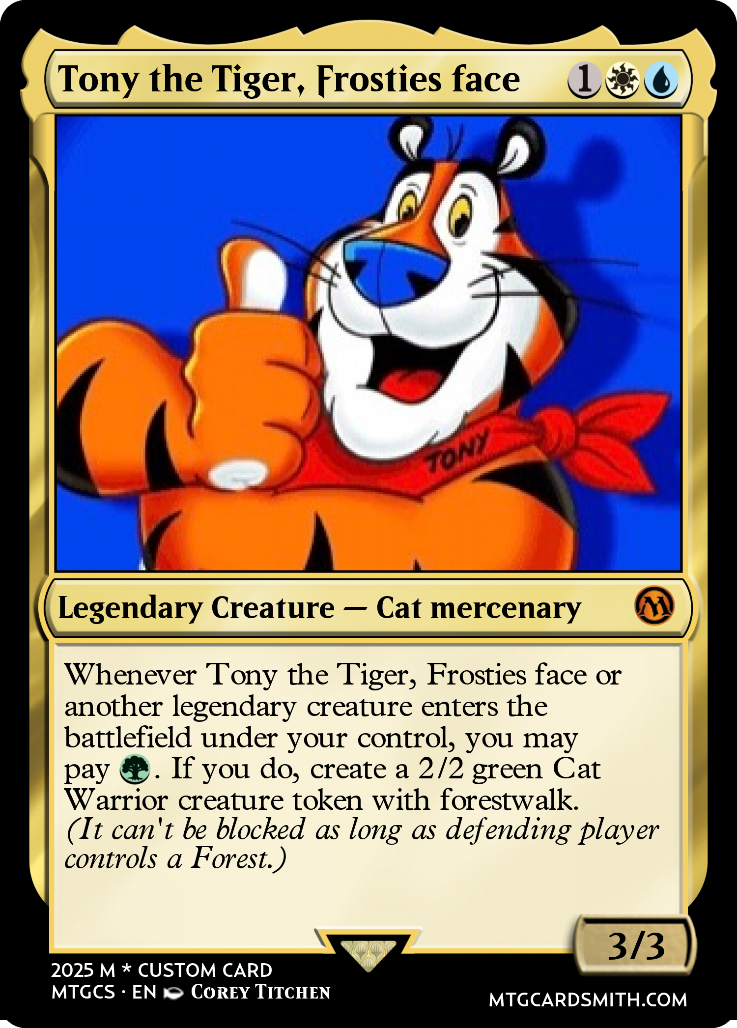 Tony the Tiger, Frosties face