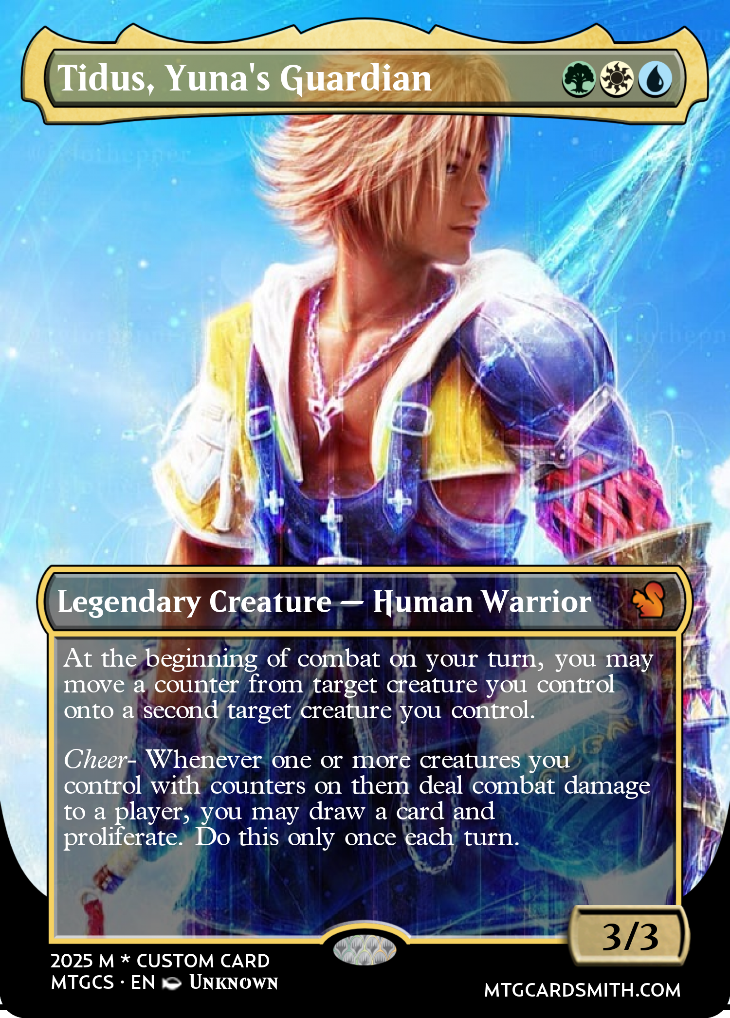 Tidus, Yuna's Guardian (MTG) 英語版　拡張foil Tidus, Yuna's Guardian (Borderless) (Surge Foil) • Commander
