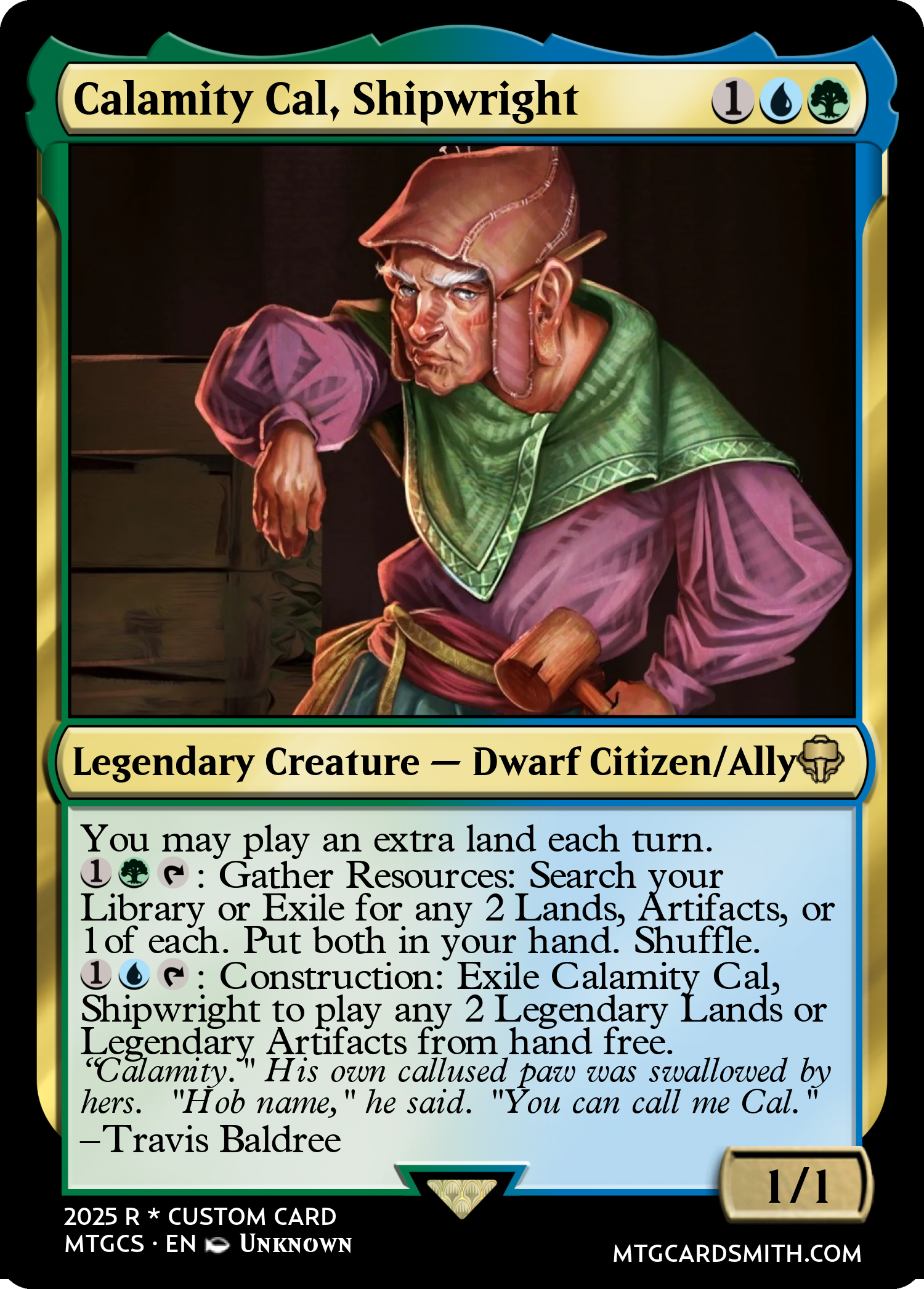 Calamity Cal, Shipwright 
