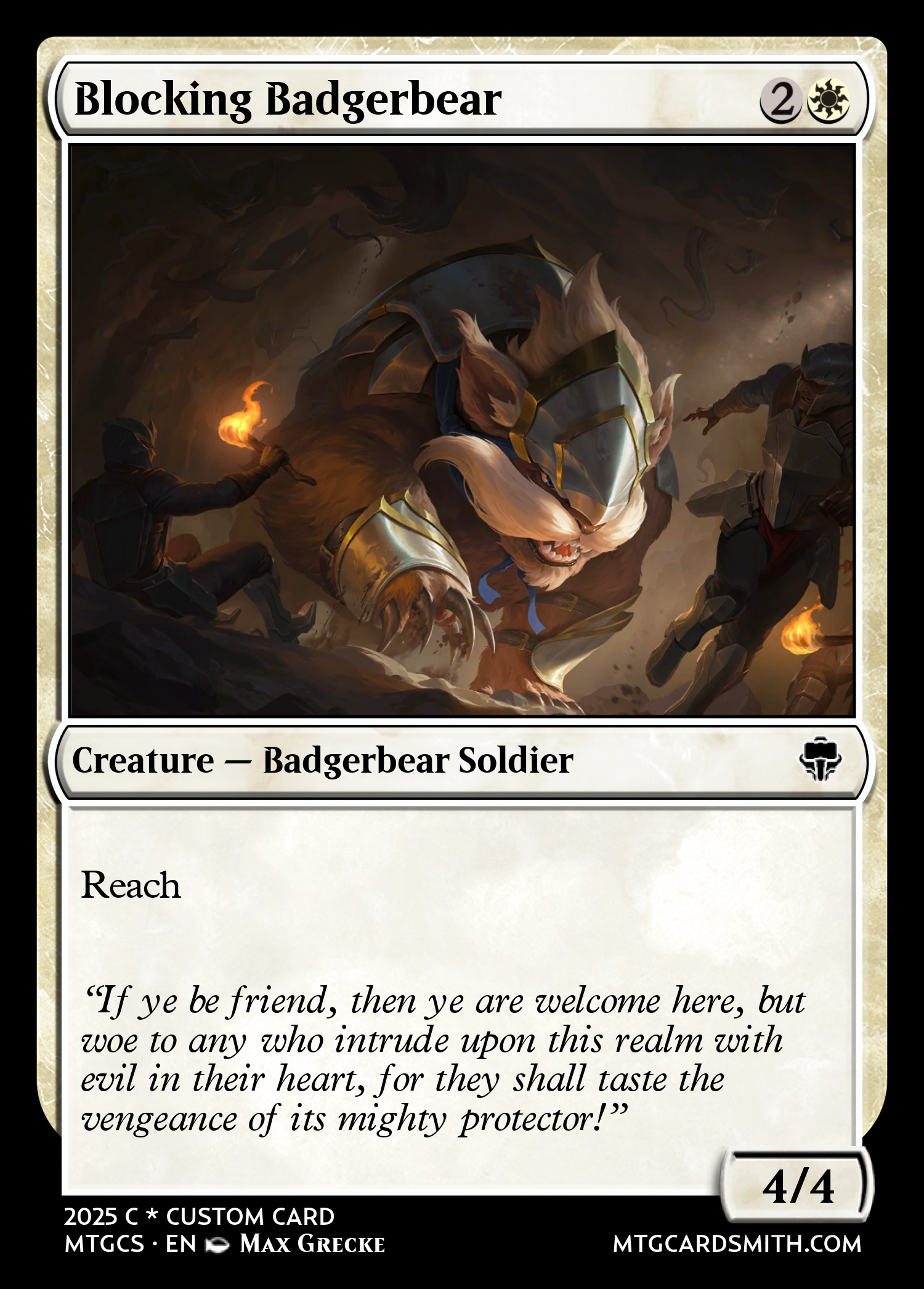 Blocking Badgerbear