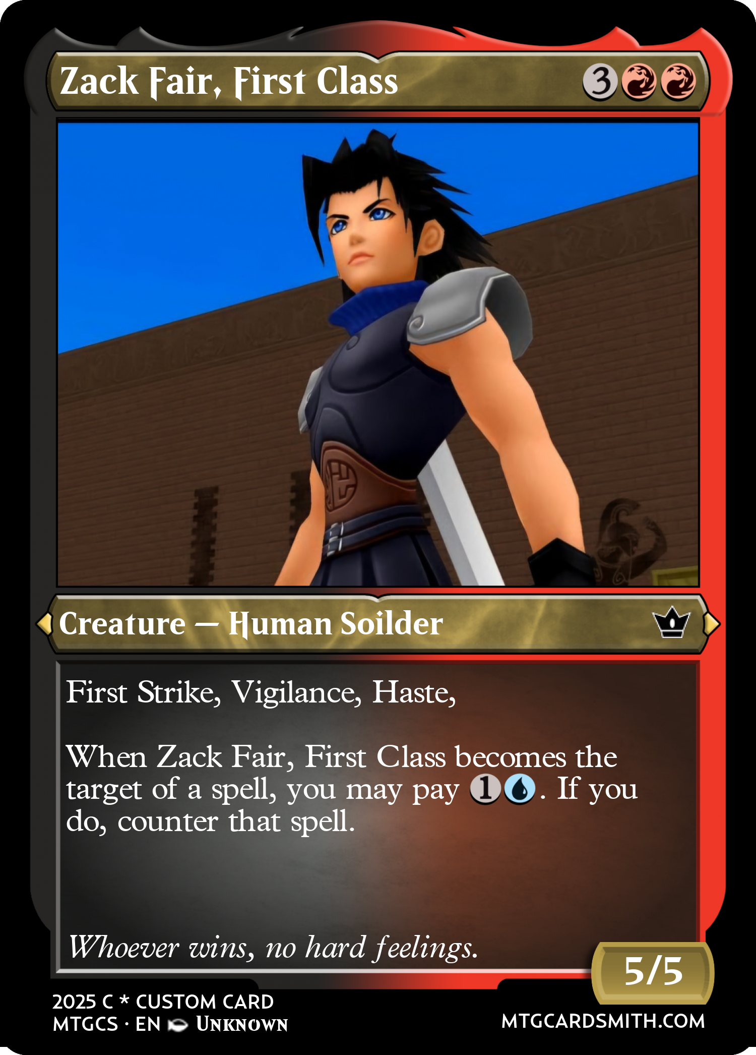 Zack Fair, First Class