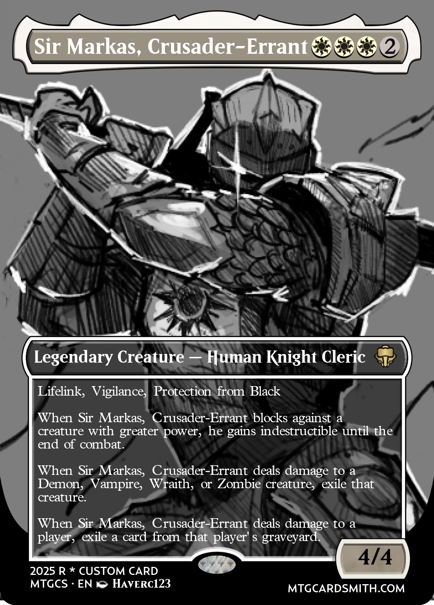 Sir Markas, Crusader-Errant