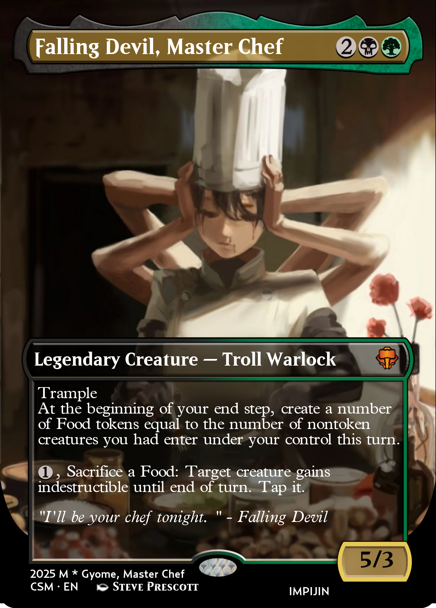Falling Devil, Master Chef