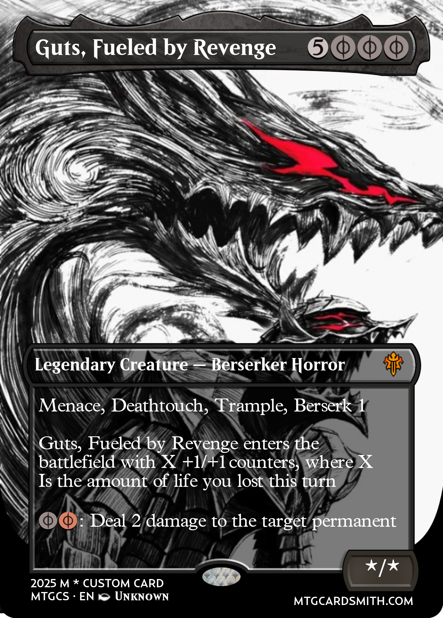 Guts, Fueled by Revenge by jackfruit1699 | MTG Cardsmith Guts, Fueled by Revenge by jackfruit1699 | MTG Cardsmith