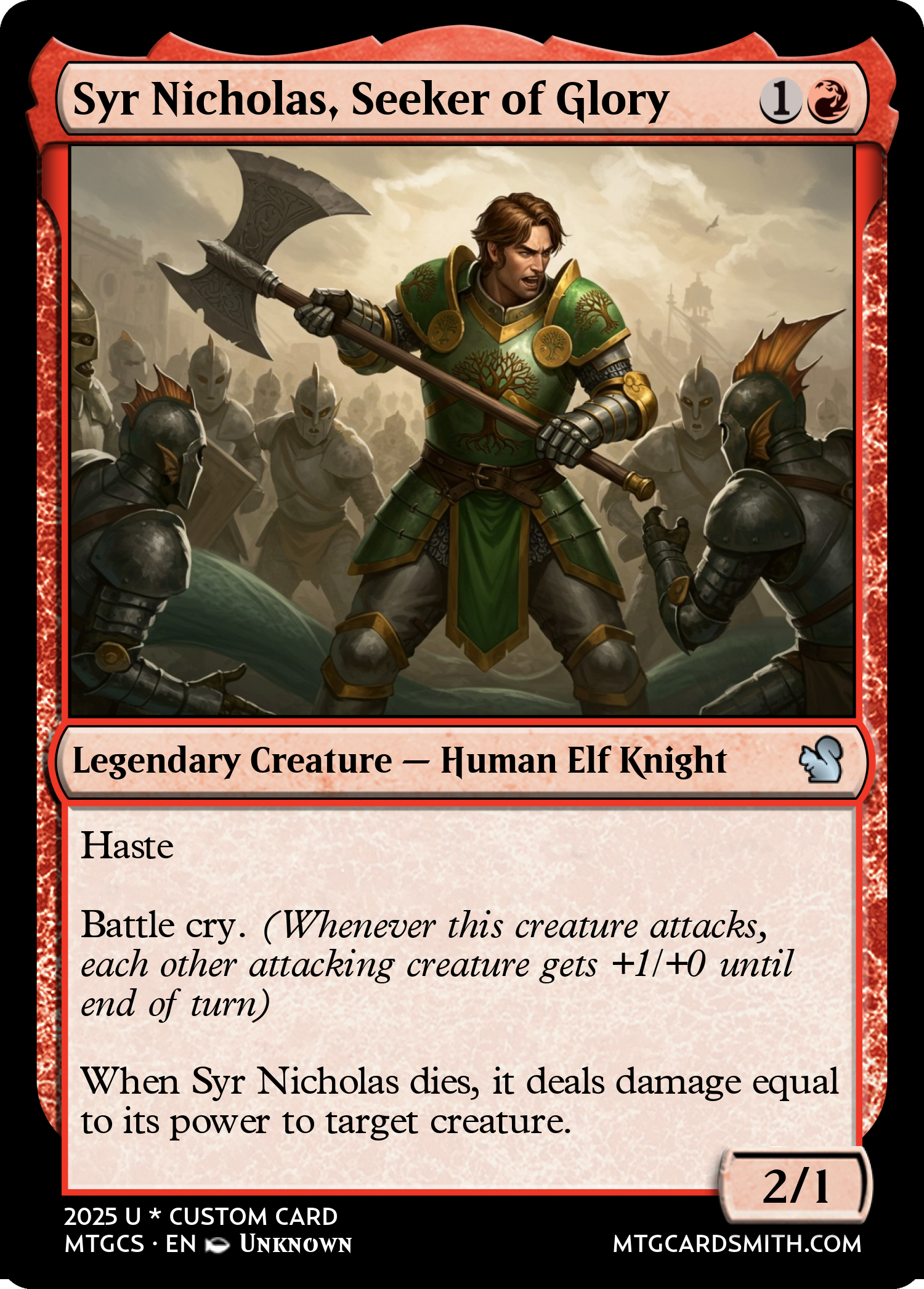 Syr Nicholas, Seeker of Glory