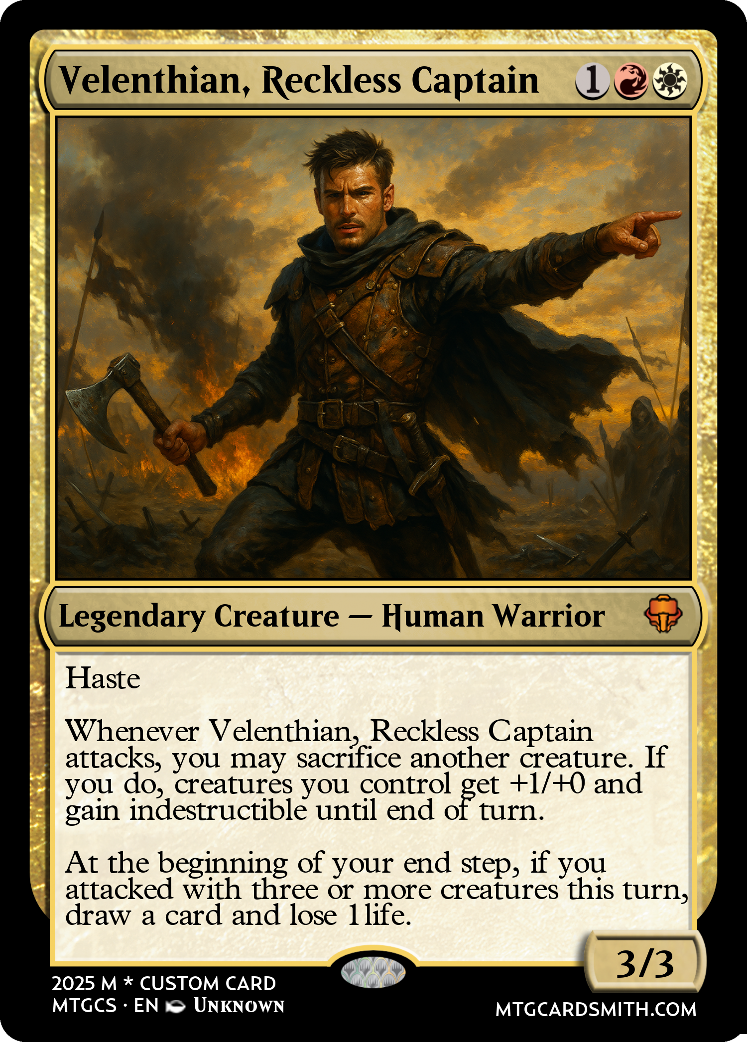 Velenthian, Reckless Captain