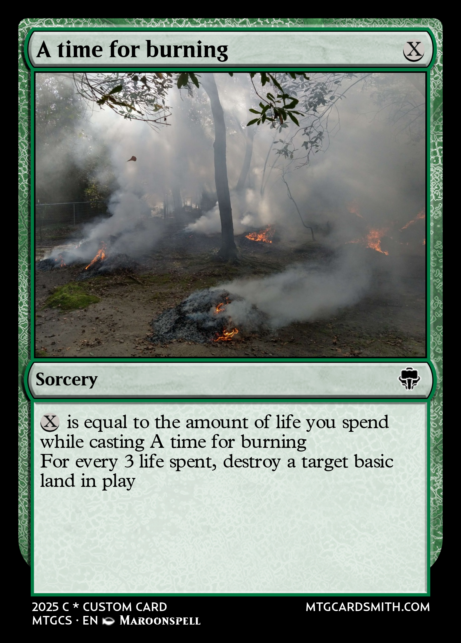 A time for burning
