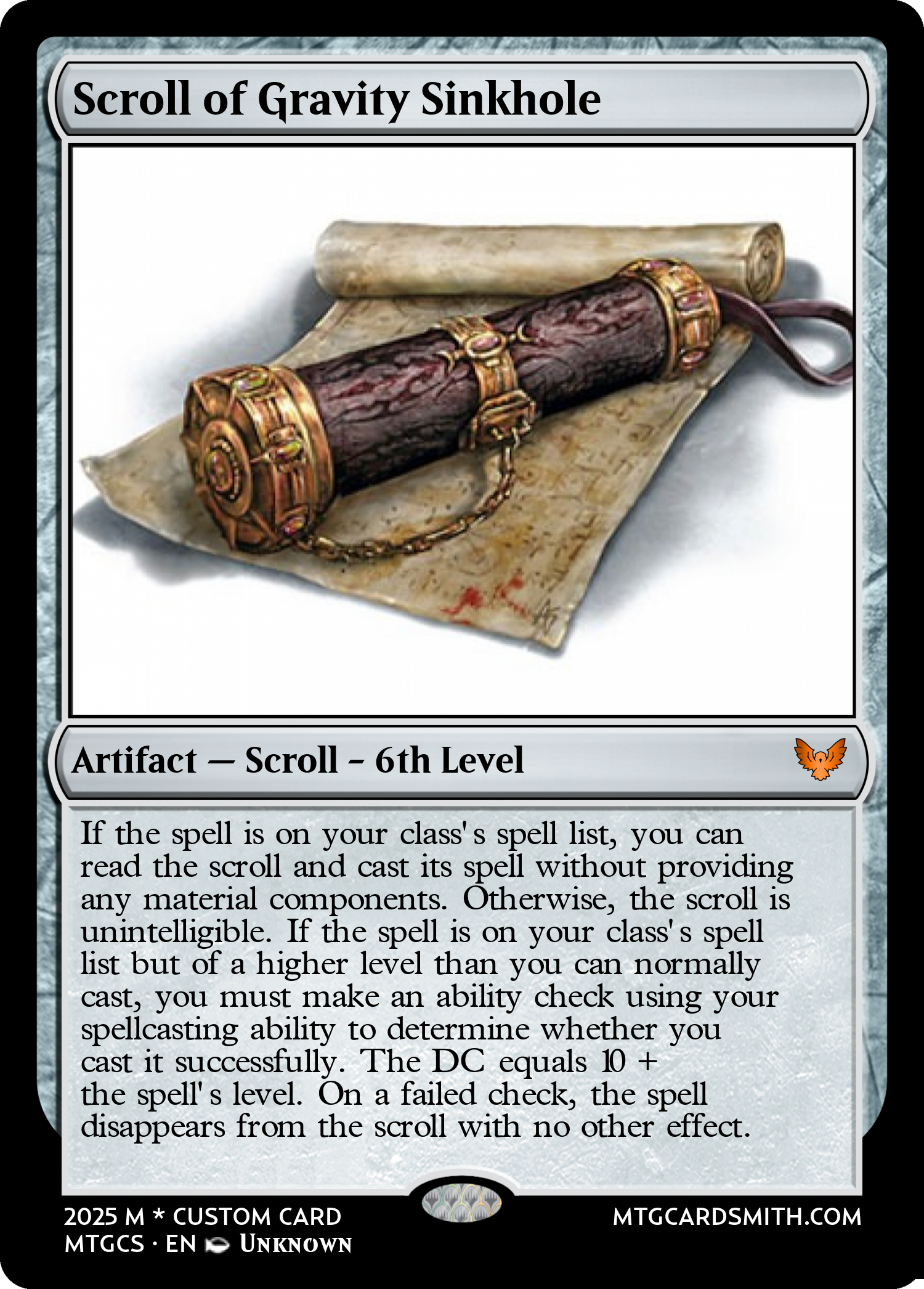 Scroll of Gravity Sinkhole