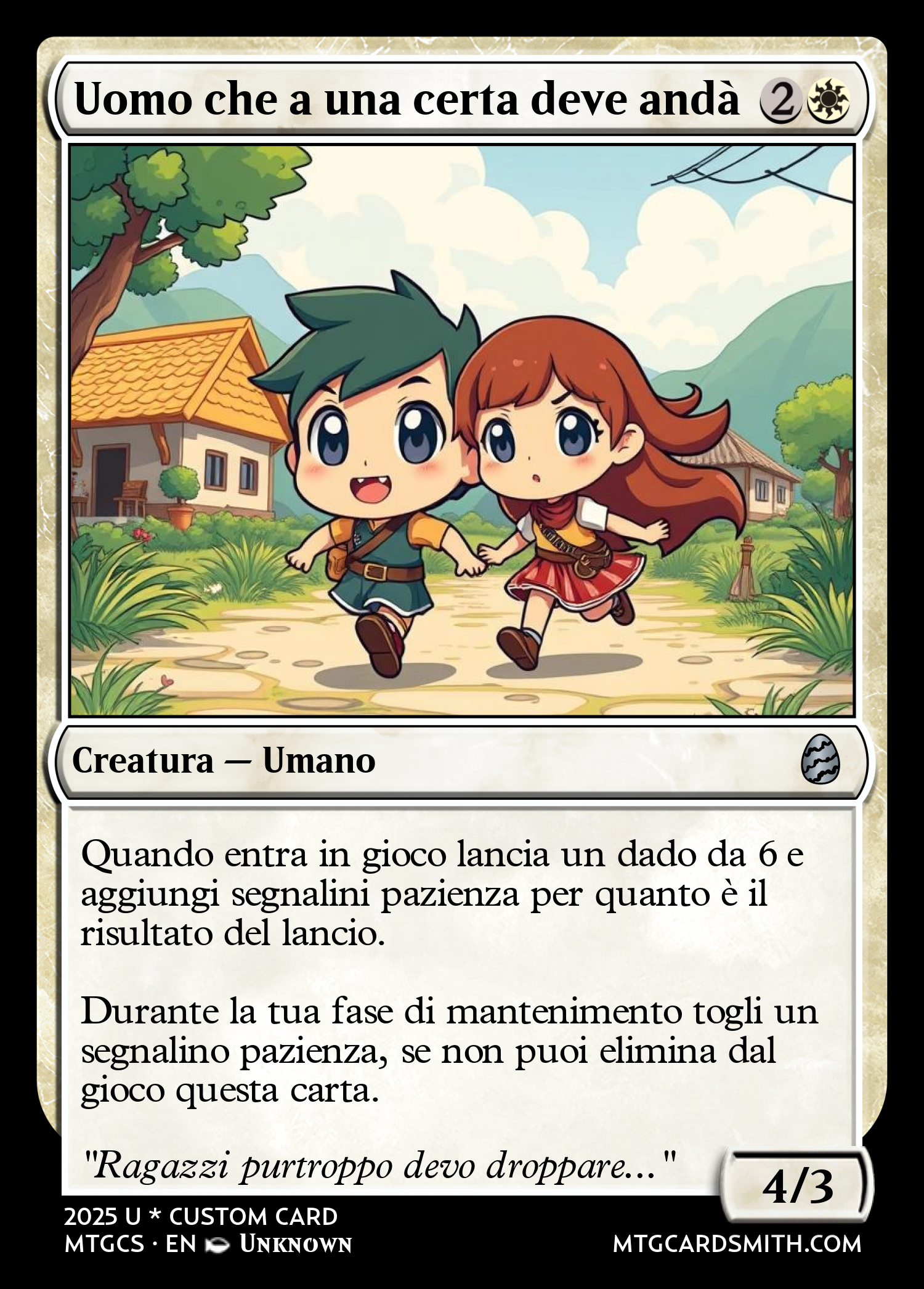 Uomo che a una certa deve andà