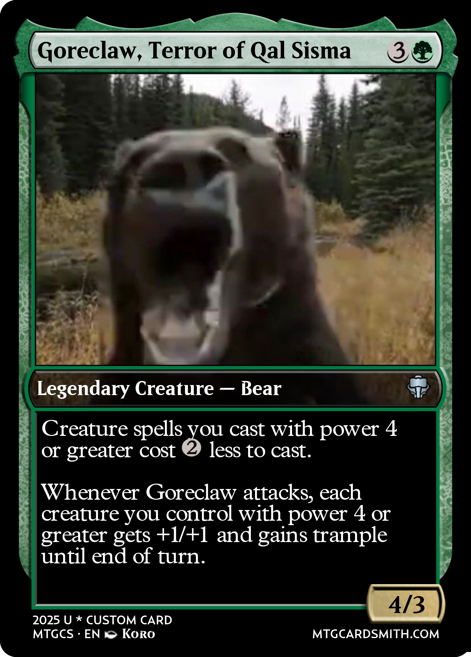 Goreclaw, Terror of Qal Sisma