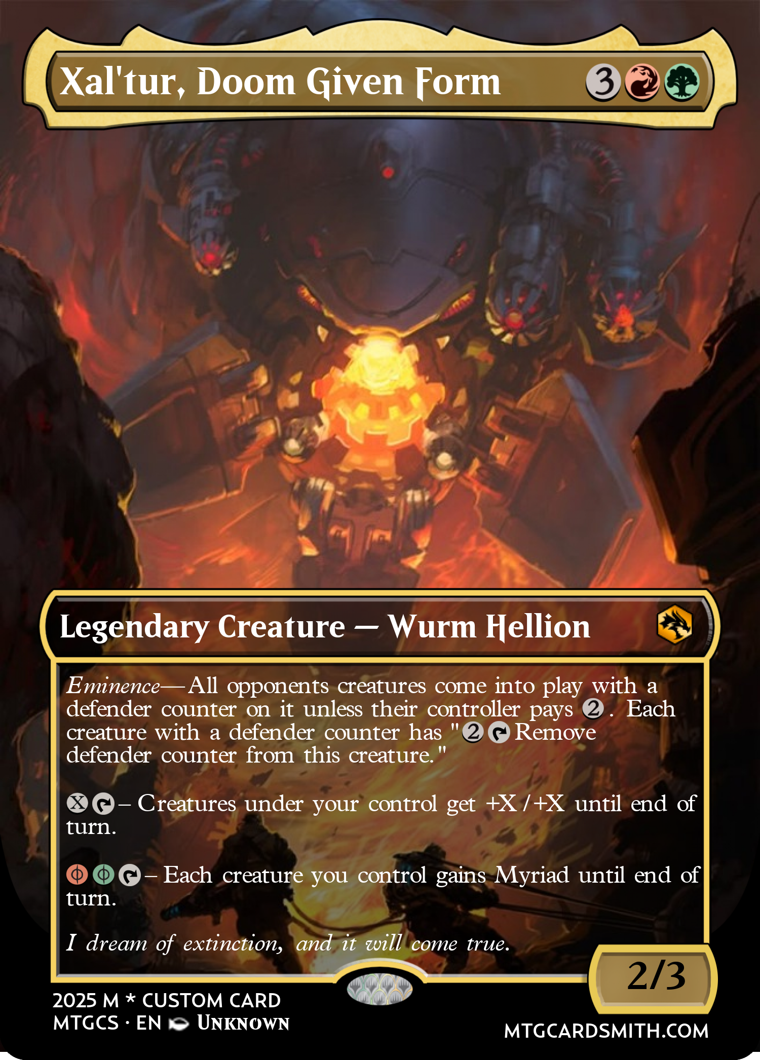 Xal'tur, Doom Given Form
