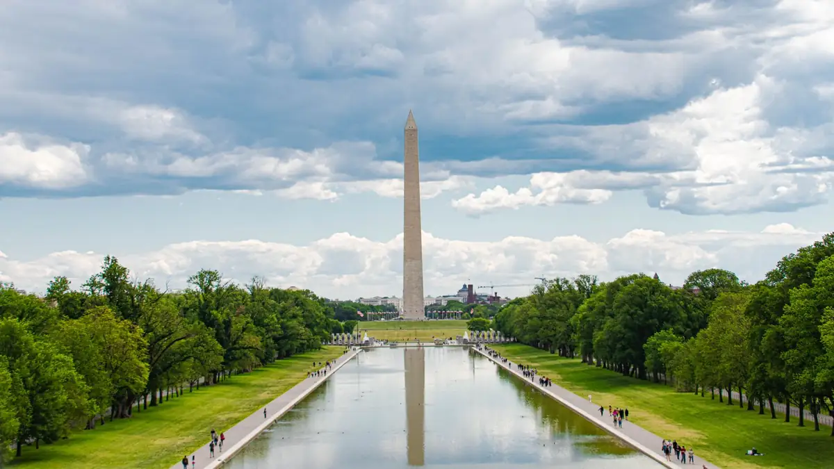Monumento a Washington e o National Mall em Washington D.C.