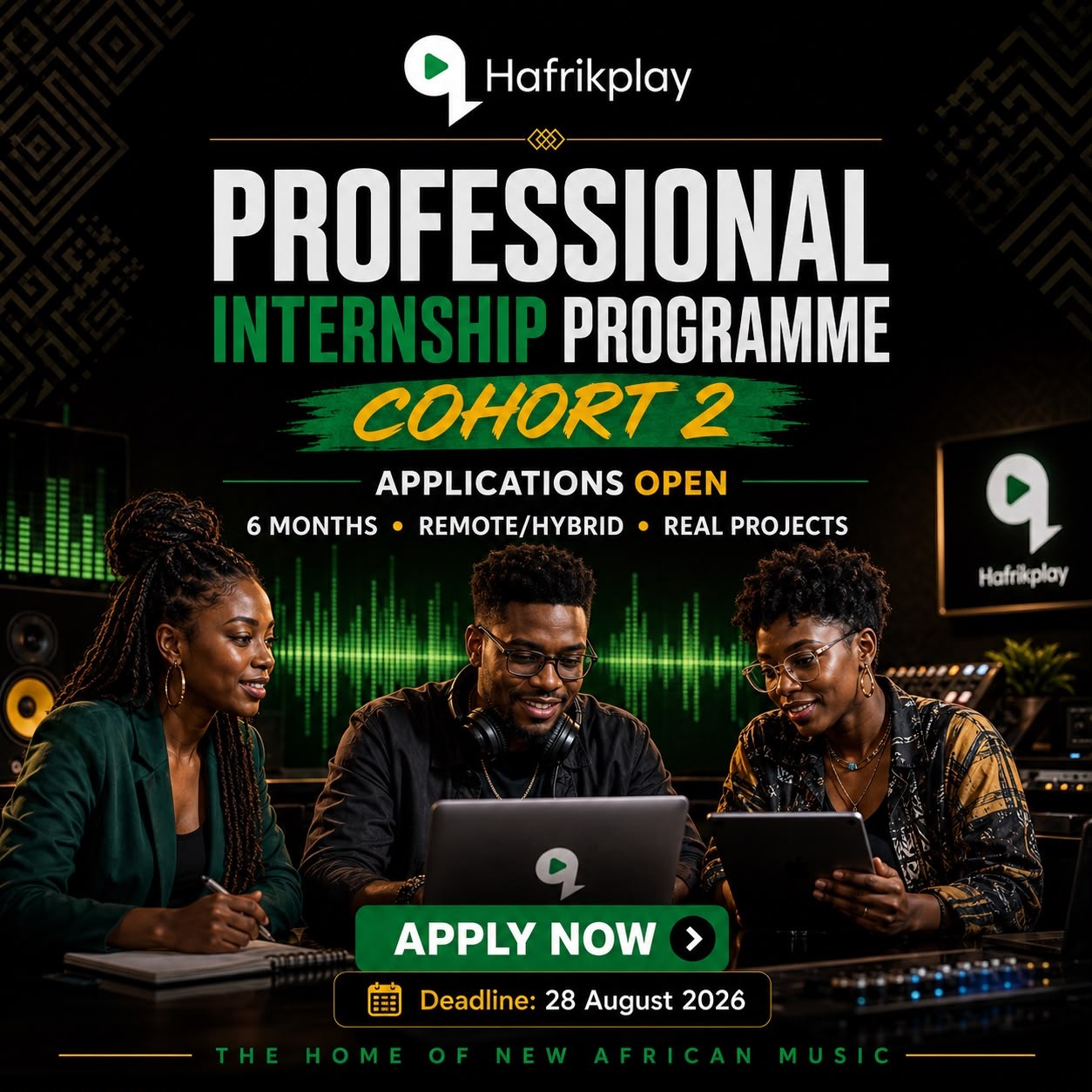 Hafrikplay Opens Applications for Professional Internship Programme — Cohort 2