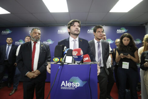 POLÍTICA: André do Prado participou de entrevista coletiva logo após a eleição na Alesp (CRÉDITO RODRIGO ROMEO E RODRIGO COSTA) <strong>André do Prado defende Assembleia mais próxima da população</strong>