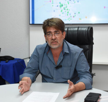 POSSE – Marcelo da Cunha Borges durante entrevista coletiva (Crédito Jânio Munhoz) Diretor técnico é o novo Superintendente do SAAE