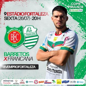 WhatsApp Image 2024-07-23 at 19.41.00 A Copa Paulista prossegue neste final de semana, com os jogos da 7ª rodada. Em Barretos, na sexta (26), às 20h, no estádio Fortaleza
