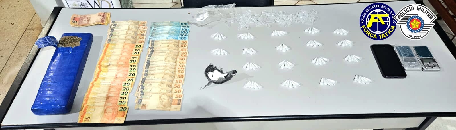 Polícia Militar detém suspeitos e apreende mais de 1,2kg de drogas