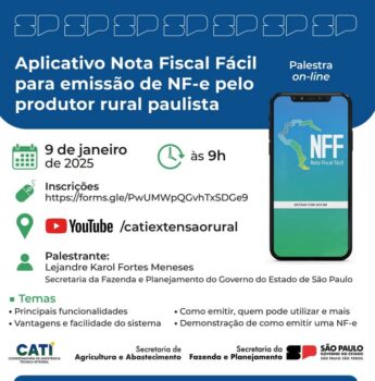 WhatsApp Image 2025-01-07 at 09.48.19 Para garantir maior transparência, segurança e controle nas operações, a emissão da Nota Fiscal Eletrônica (NF-e) será obrigatória para todos os produtores rurais em todo o território nacional a partir de 2025.