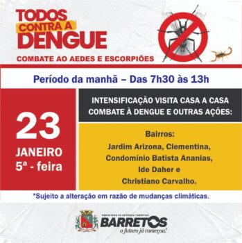 Prefeitura divulgou locais prioritários para o trabalho de prevenção Prefeitura divulgou locais prioritários para o trabalho de prevenção
