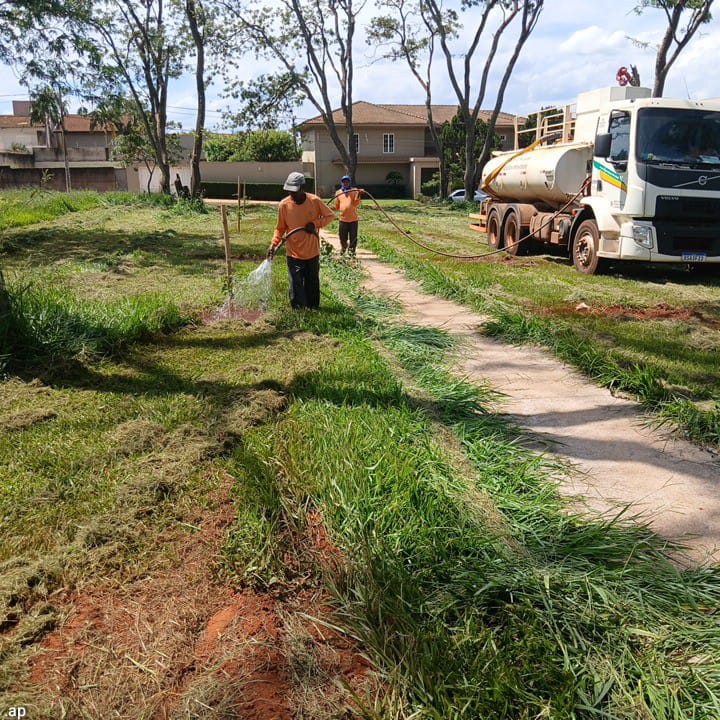 Secretaria inicia plantio de mudas no City Barretos e  realiza manutenções na cidade