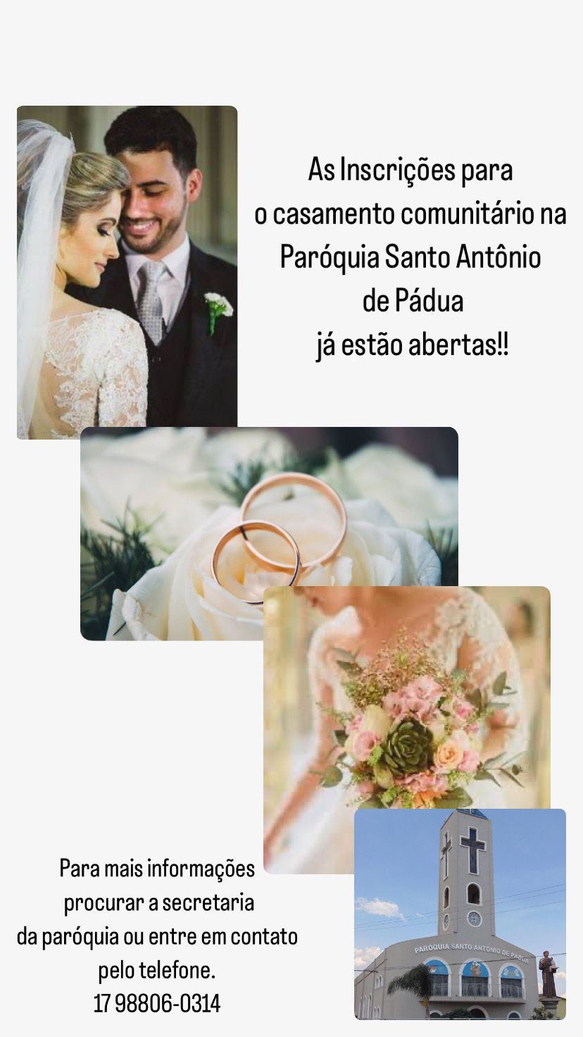 Casamento comunitário recebe inscrições até o dia 10