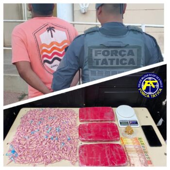 A equipe de Força Tática da Polícia Militar durante patrulhamento ostensivo pelo Jardim União, em Bebedouro, na tarde de quinta (6), efetuou a prisão do acusado M.P.C., pelo crime de tráfico de drogas.