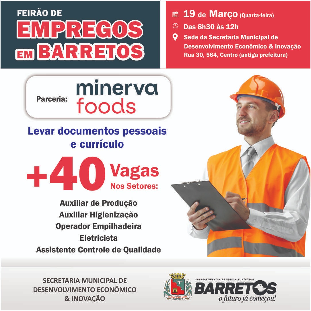 8° Feirão oferece mais de 40 vagas na Minerva Foods
