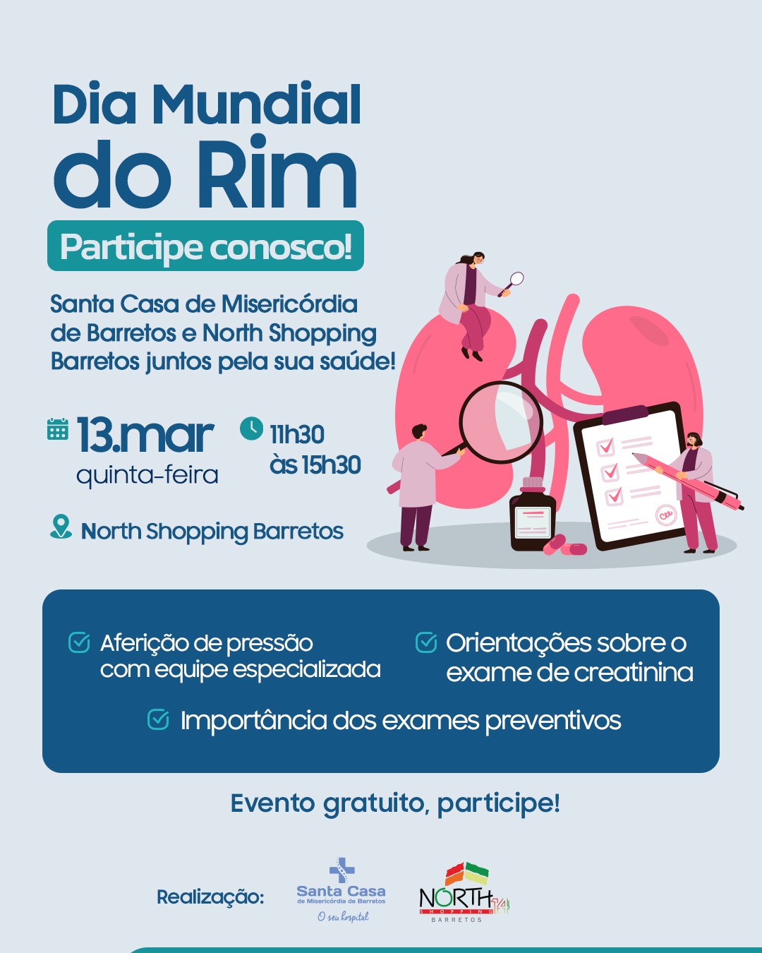 Ação no Shopping faz conscientização sobre a saúde dos rins