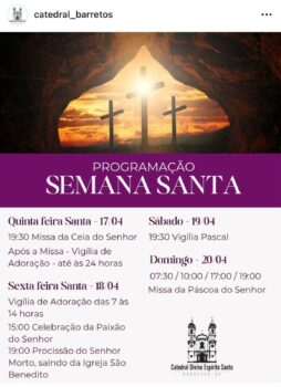 Programação especial foi divulgada pela Paróquia da Catedral Programação especial foi divulgada pela Paróquia da Catedral