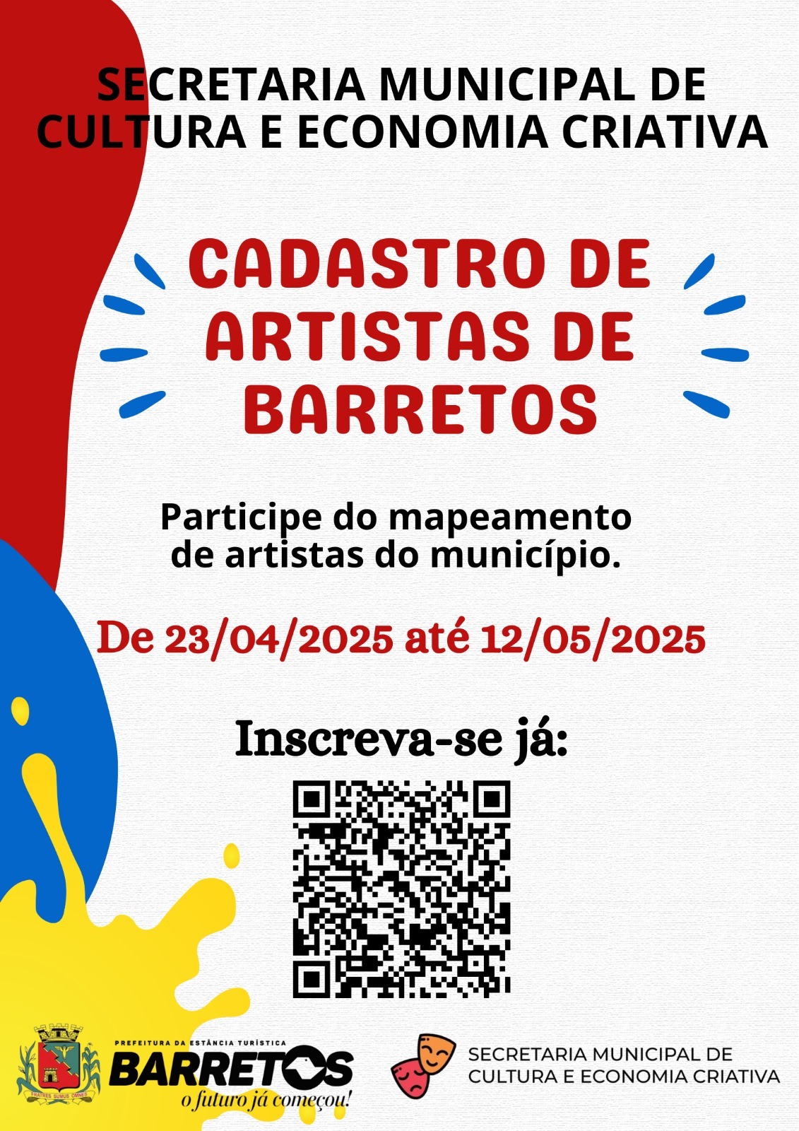 Secretaria abre cadastro para artistas que atuem na cultura
