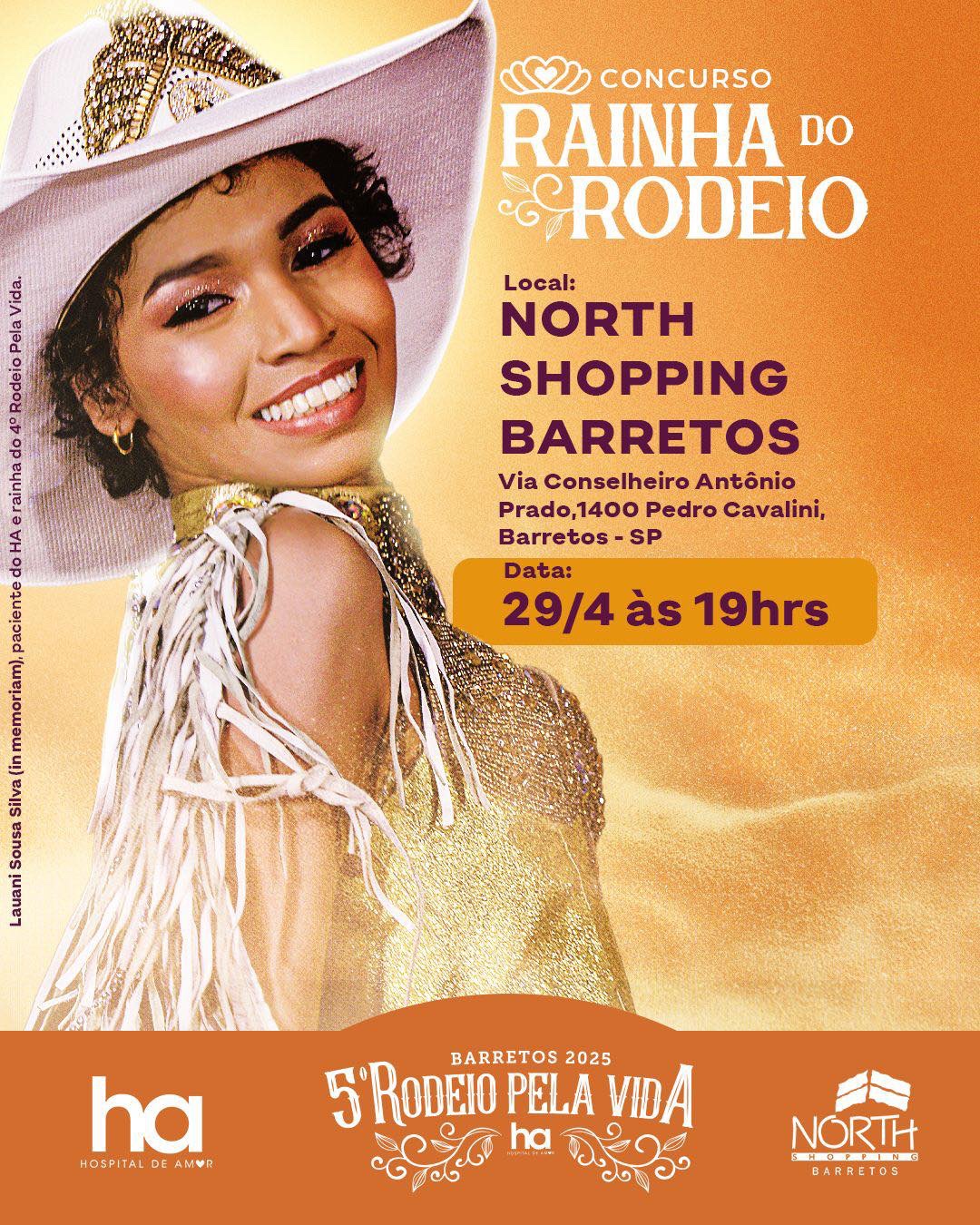 Concurso ‘Rainha Rodeio pela Vida’ acontece nesta terça-feira no North Shopping