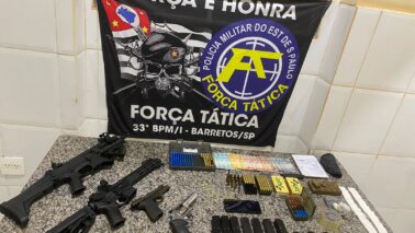 PM aborda suspeito e apreende armamento e munições em Bebedouro (Foto: O Diário de Barretos)