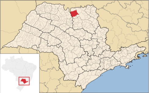 Município de Barretos em destaque no mapa do estado de São Paulo Município de Barretos em destaque no mapa do estado de São Paulo