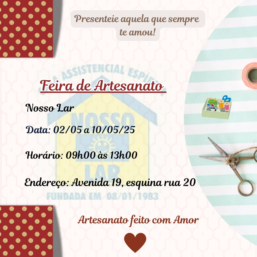 Nosso Lar promove Feira de Artesanato