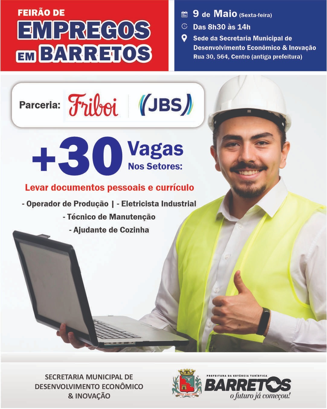 Feirão de Empregos oferece mais de 30 vagas na Friboi