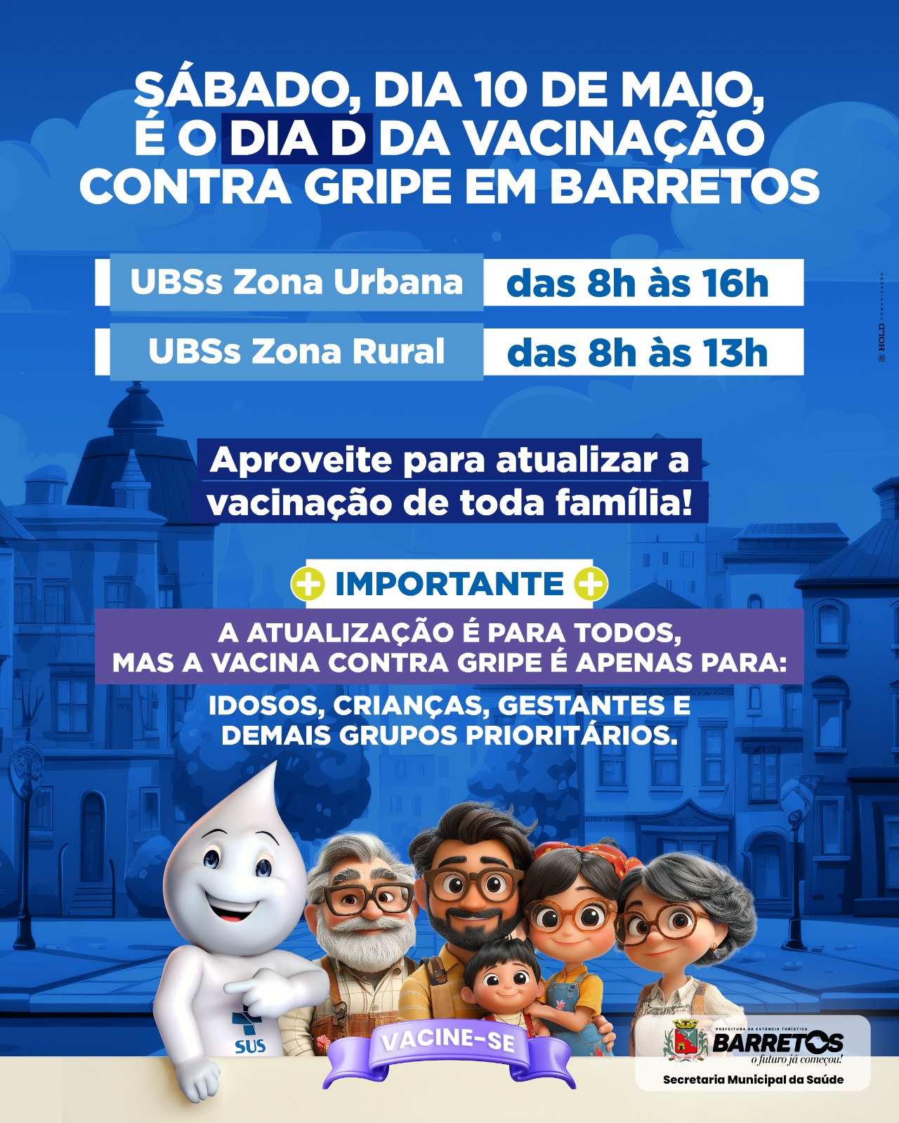 Vacinação chega a escolas e segue com “Dia D” neste sábado em todas Unidades de Saúde