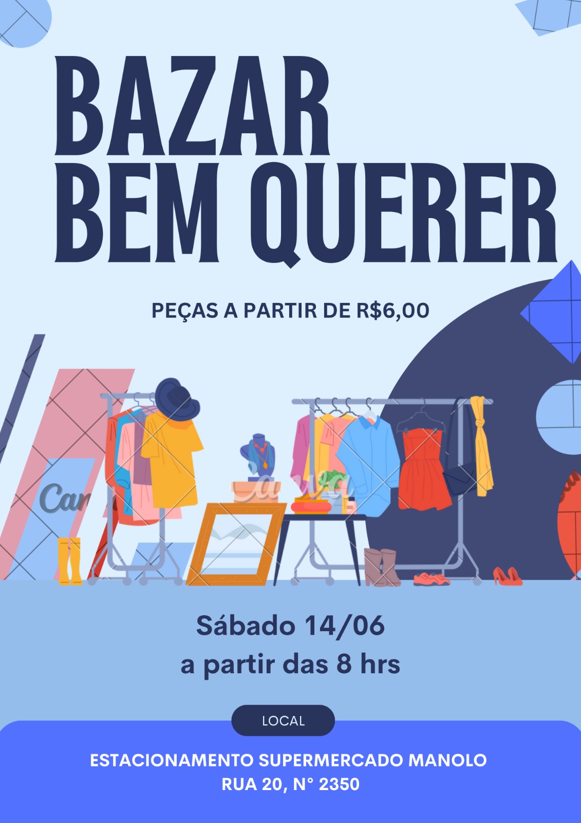 Centro Espírita promove bazar com roupas de inverno