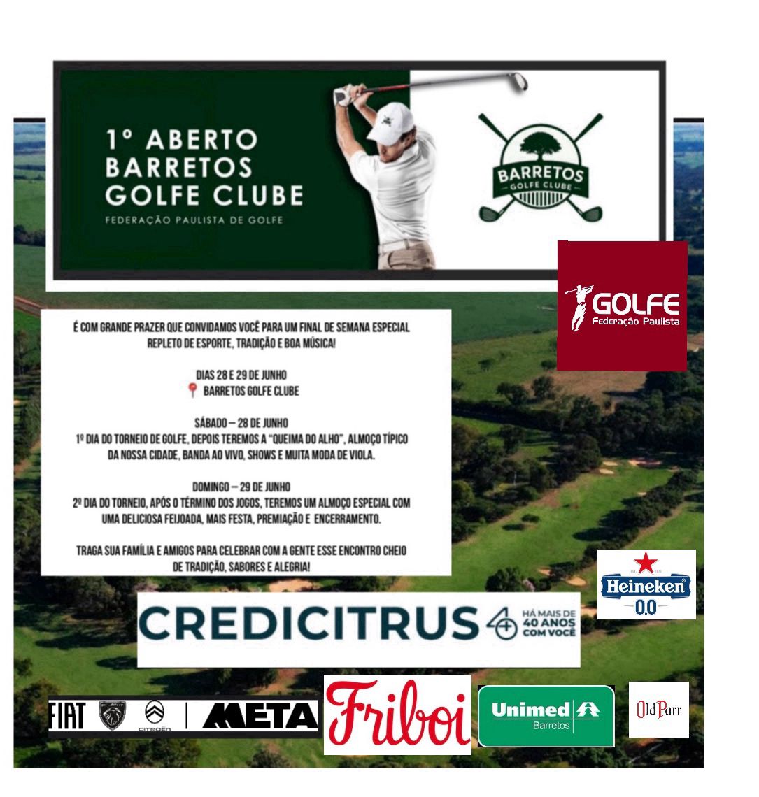 Abertas inscrições para o 1º Aberto Barretos Golfe Clube