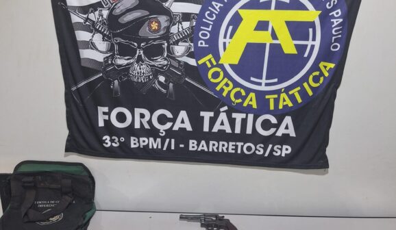 Jovem é detido em flagrante pela PM por posse irregular de arma (Foto: O Diário de Barretos)