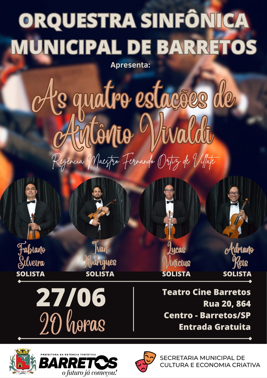 Orquestra apresenta-se na sexta-feira com entrada gratuita