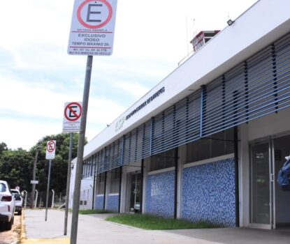 Vista da entrada do aeroporto de Barretos, que é administrado pela concessionária ASP Vista da entrada do aeroporto de Barretos, que é administrado pela concessionária ASP