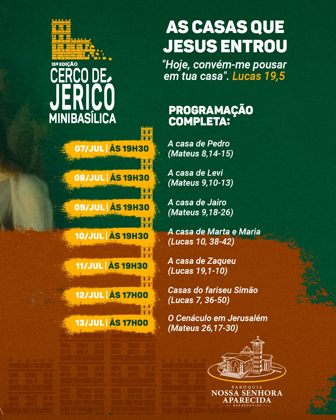 15ª edição do Cerco de Jericó começa segunda com missa e louvor 