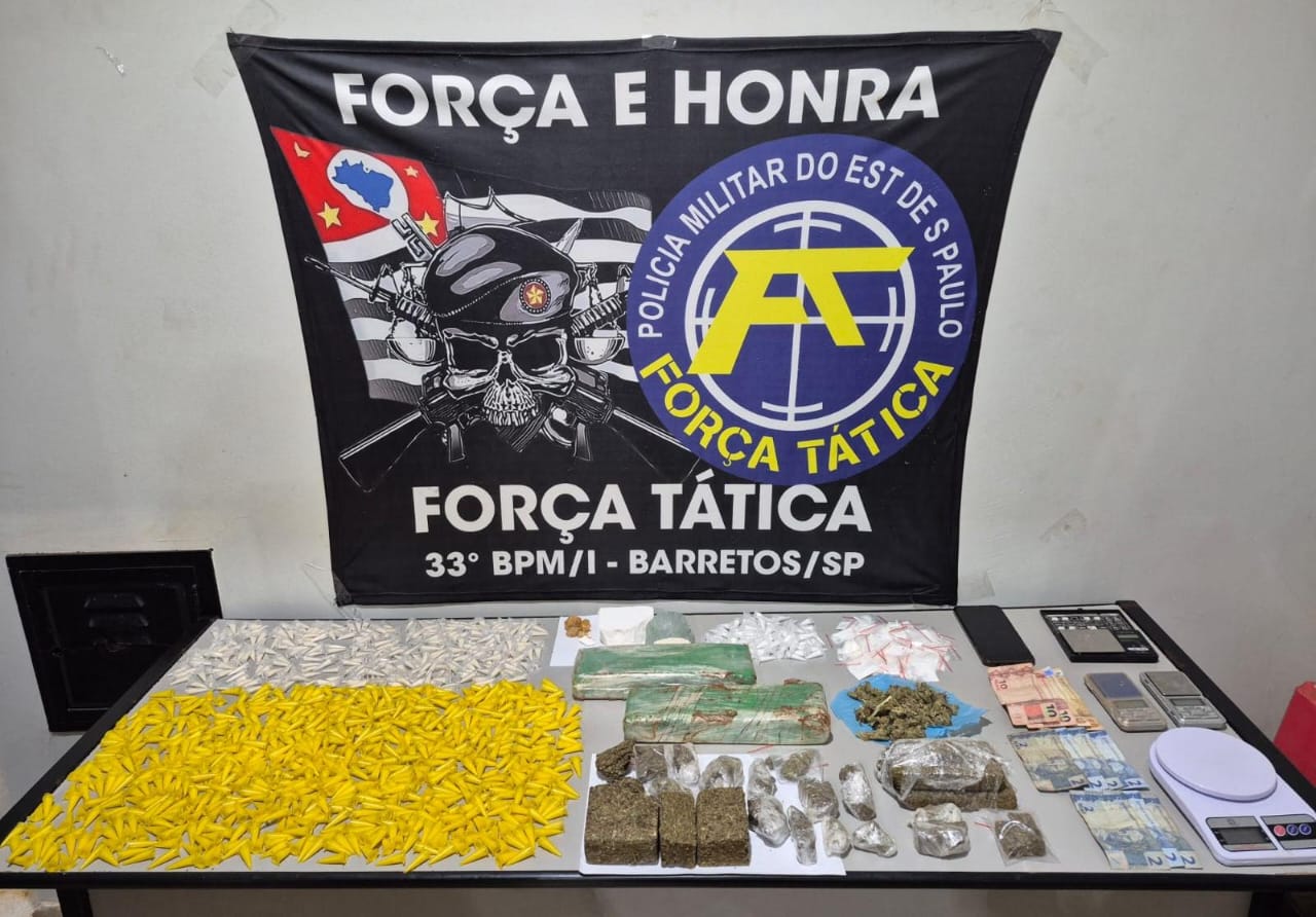 Polícia Militar detém quatro por tráfico de entorpecente em Barretos