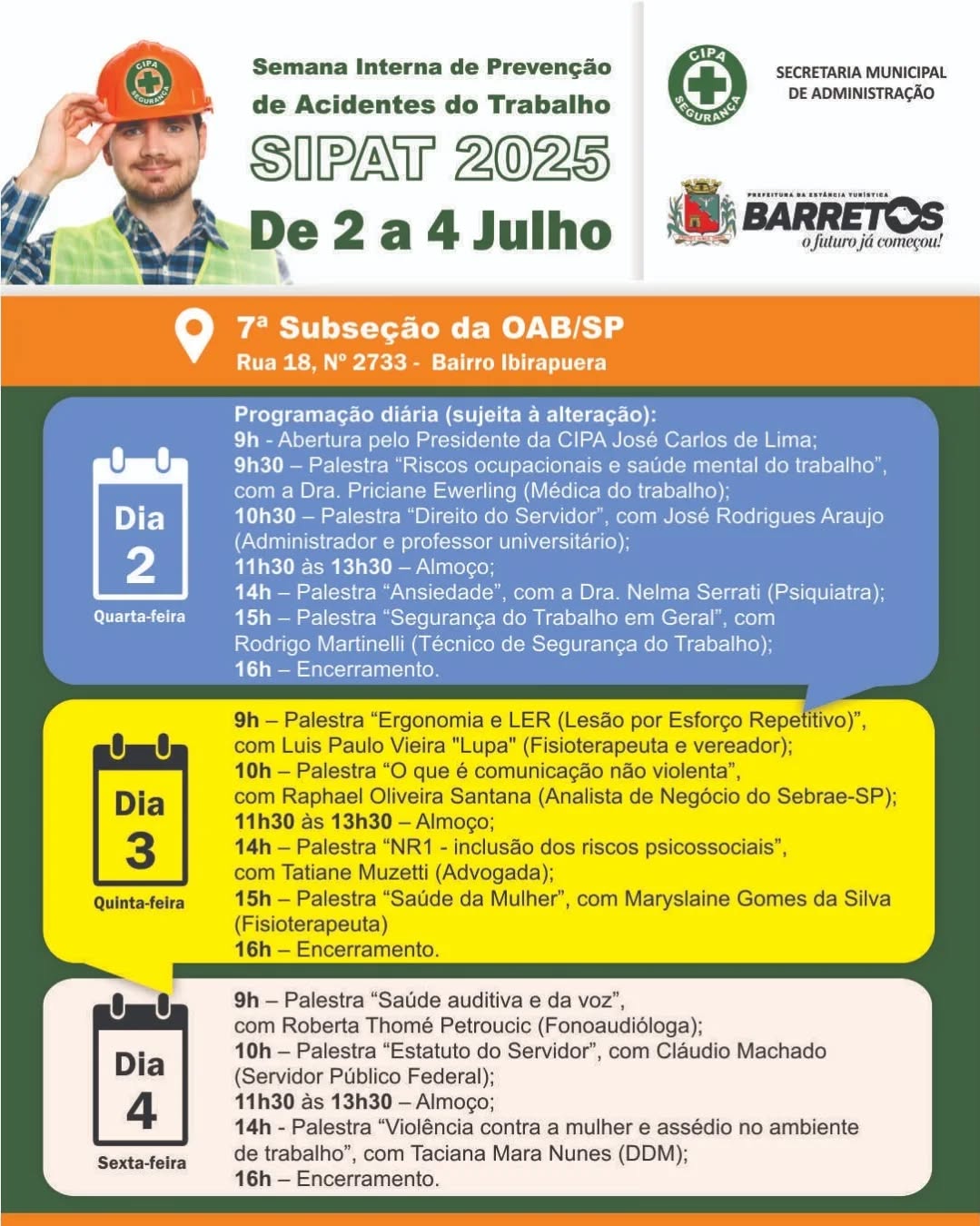 Semana de Prevenção de Acidentes continua hoje e sexta