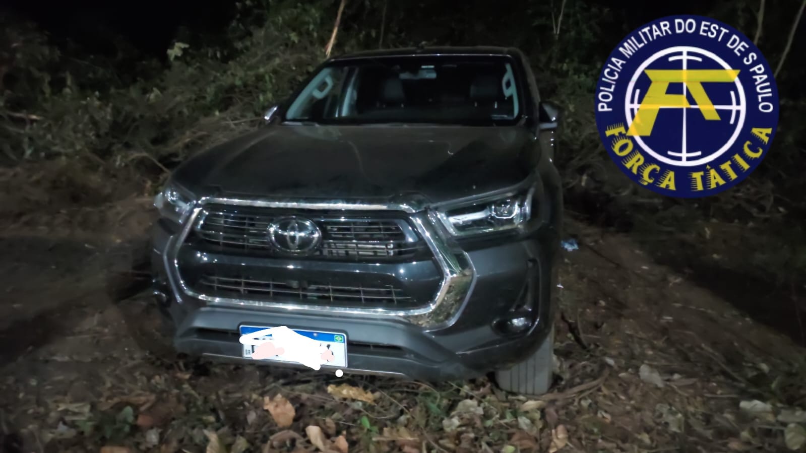 Caminhonete furtada é encontrada em área de mata