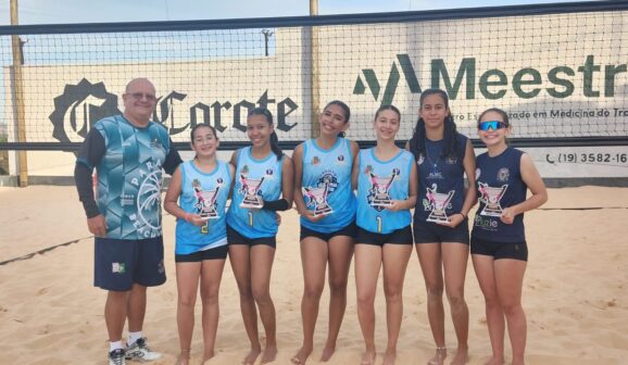 Os alunos no Projeto Vôlei de Praia Barretos, estiveram representando Barretos em mais uma etapa do Circuito Estadual de Vôlei de Praia categoria Sub-15, promovido pela APV (Associação Pro Vôlei) no último domingo (3)
