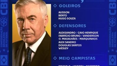 O técnico Carlo Ancelotti anunciou na segunda-feira (25), na sede da CBF no Rio de Janeiro, a lista dos 25 convocados, e 10 deles ganharam a primeira chance na de treinar sob comando do italiano.