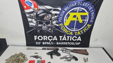 Polícia Militar prende suspeitos e encontra armas e munições (Foto: O Diário de Barretos)